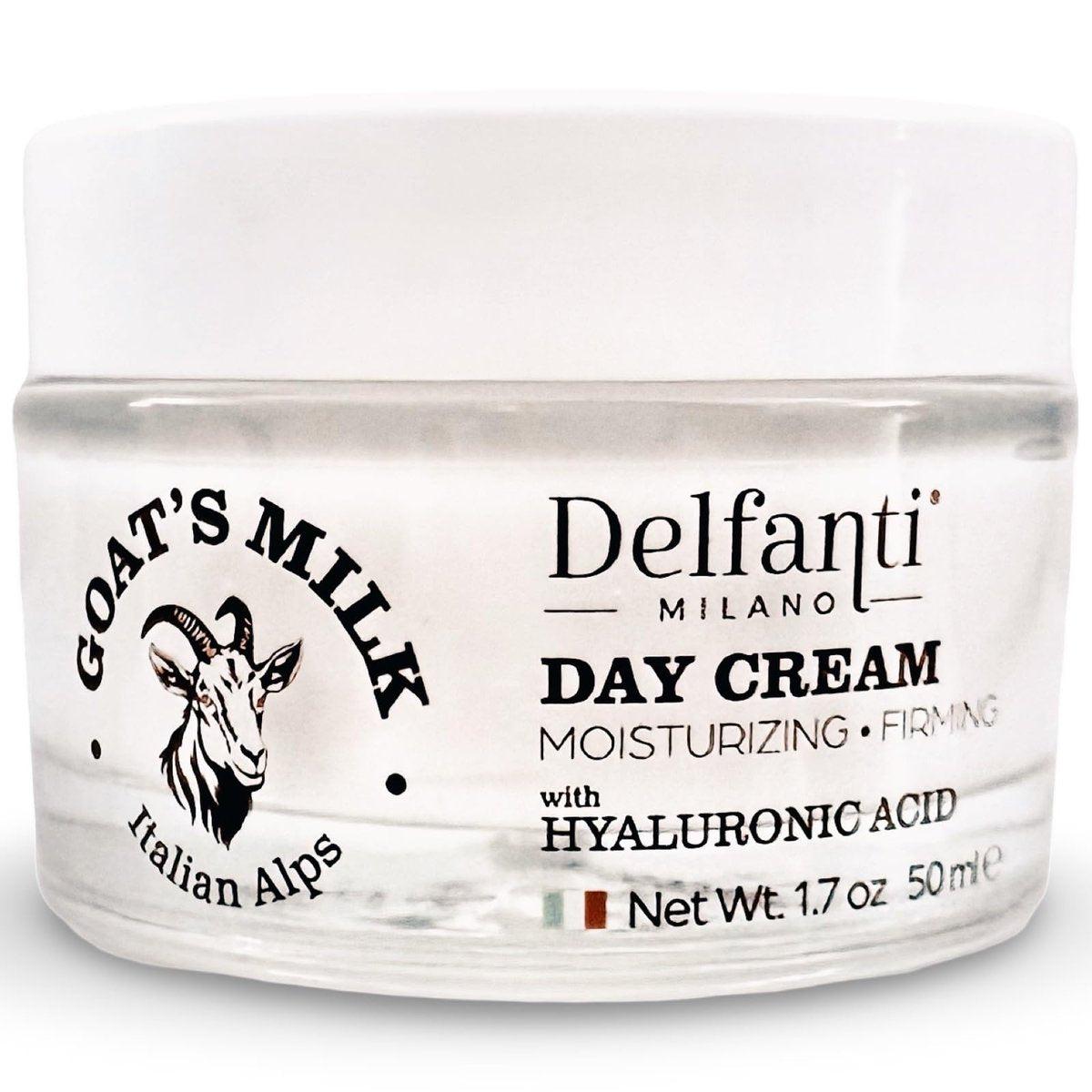 Delfanti-Milano Goat's Milk with Hyaluronic Acid Moisturizing and Firming Day Cream - Face and Neck Moisturizer - Made in Italy Avelisse
