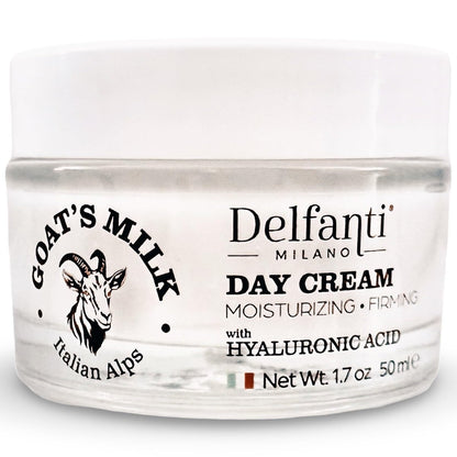 Delfanti-Milano Goat's Milk with Hyaluronic Acid Moisturizing and Firming Day Cream - Face and Neck Moisturizer - Made in Italy Avelisse