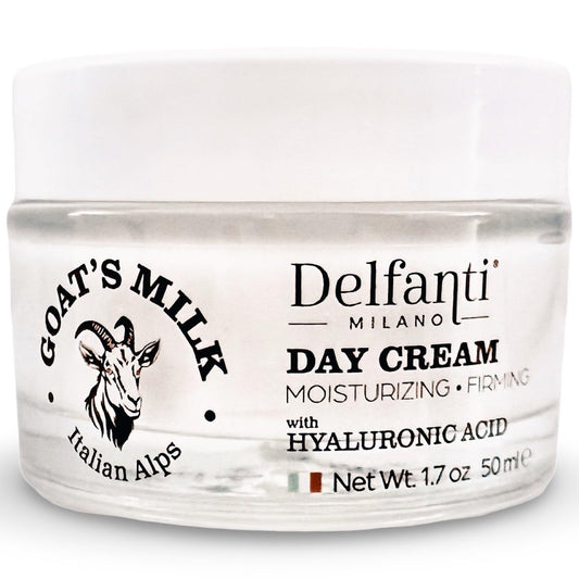 Delfanti-Milano Goat's Milk with Hyaluronic Acid Moisturizing and Firming Day Cream - Face and Neck Moisturizer - Made in Italy Avelisse