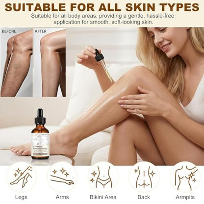 Rulviou Cyperus Rotundus Oil – Natural Hair Removal Oil for Reduced Body Hair Growth, Gentle for All Skin Types, 2 fl oz