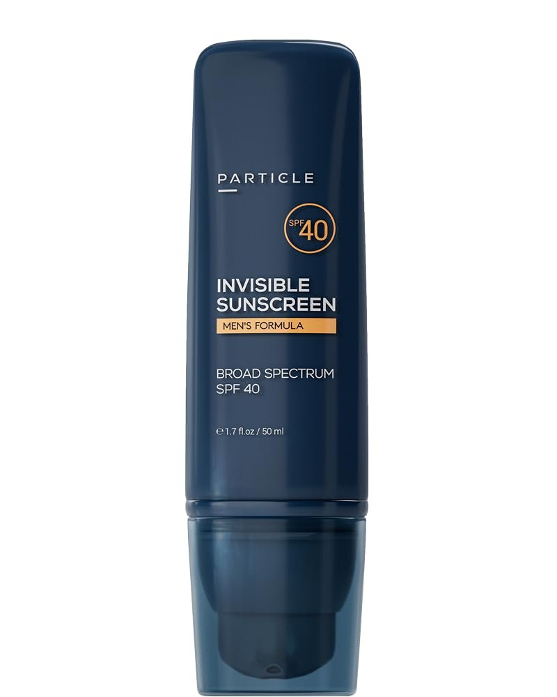 Particle Invisible Sunscreen SPF 40 – Men's Transparent Lotion with Vitamin E, Lightweight & Non-Greasy, Beard Friendly, 1.7 FL OZ Avelisse
