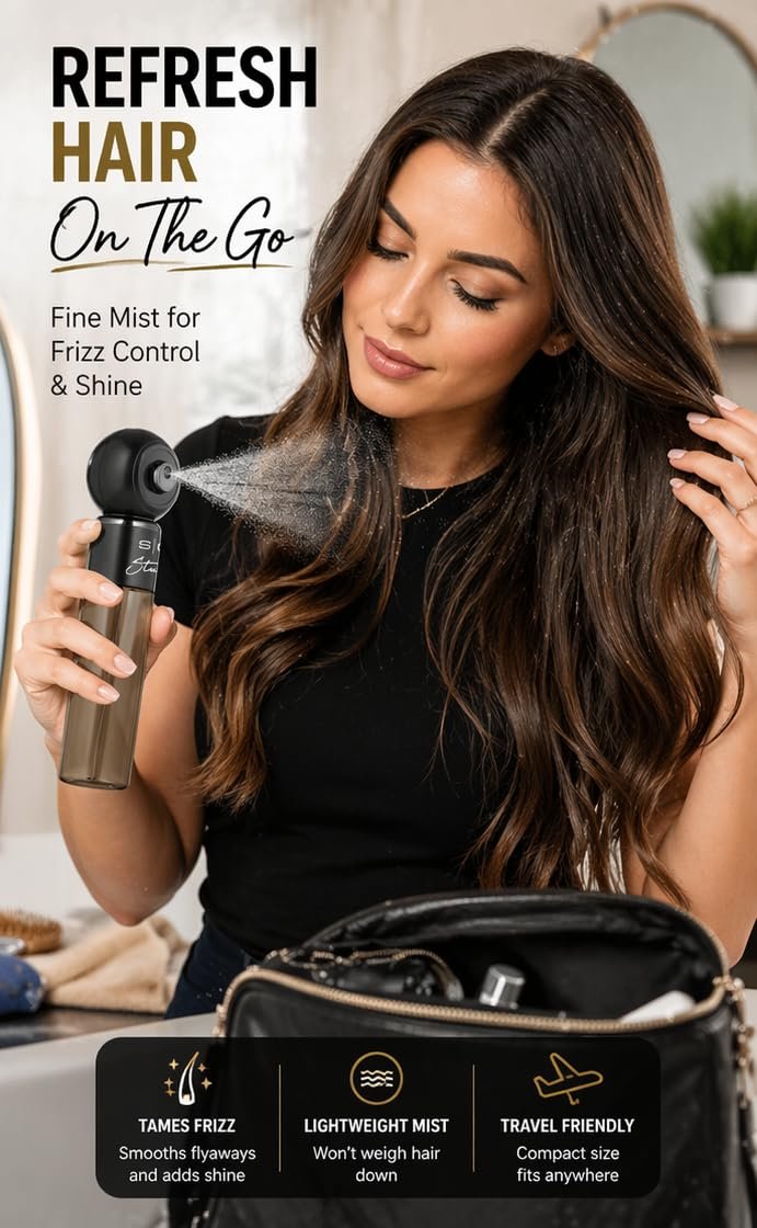 Stylecraft Studio High-Pressure Atomization Cordless Mini Nano Mister - USB-C Rechargeable for Barbers, Salons, and Home Use Avelisse