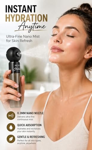 Stylecraft Studio High-Pressure Atomization Cordless Mini Nano Mister - USB-C Rechargeable for Barbers, Salons, and Home Use Avelisse