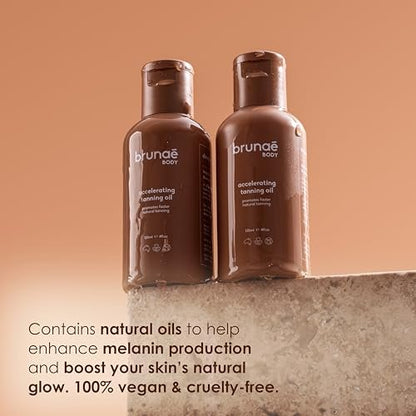 BRUNAE BODY® Dark Tanning Oil – Accelerating Formula for Darker, Faster Tan – Tan Enhancer with Buriti & Jojoba – 100% Vegan & Australian Made Avelisse