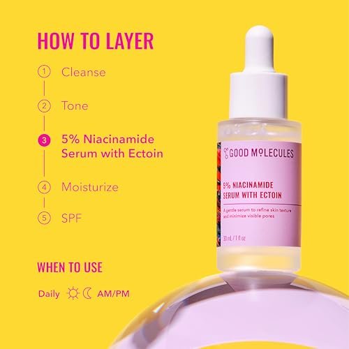 Good Molecules 5% Niacinamide Serum with Ectoin - Ultra Hydrating Pore Minimizer for Face - görsel 10
