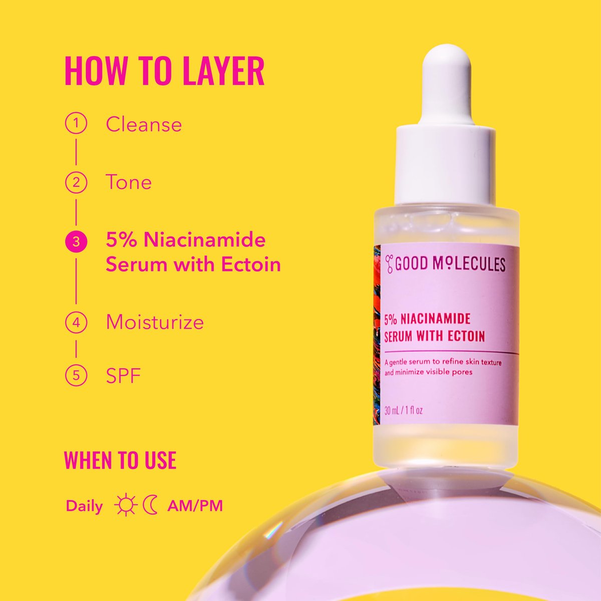 Good Molecules 5% Niacinamide Serum with Ectoin - Ultra Hydrating Pore Minimizer for Face - görsel 9