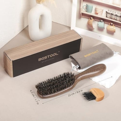 BESTOOL Boar Bristle Hair Brush for Women, Men & Kids – Smoothing, Detangling, Shine & Texture – Also Great as Beard Brush Avelisse