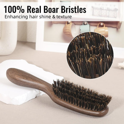 BESTOOL Boar Bristle Hair Brush for Women, Men & Kids – Smoothing, Detangling, Shine & Texture – Also Great as Beard Brush Avelisse