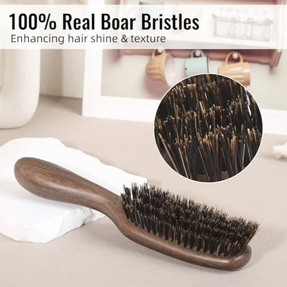 BESTOOL Boar Bristle Hair Brush for Women, Men & Kids – Smoothing, Detangling, Shine & Texture – Also Great as Beard Brush Avelisse