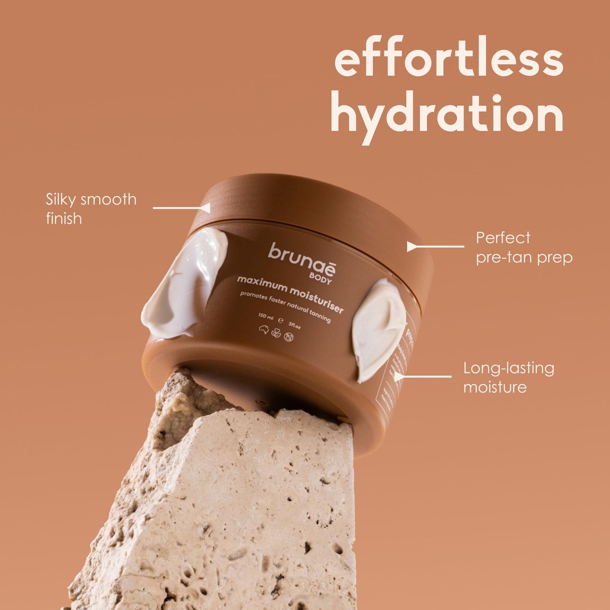 BRUNAE BODY® Maximum Tanning Moisturizer - Pre-Tan Preparation Lotion for Darker & Faster Tan - Hydrating Body Lotion with Jojoba, Avocado & Tamanu Oil - Vegan & Aussie Made Avelisse