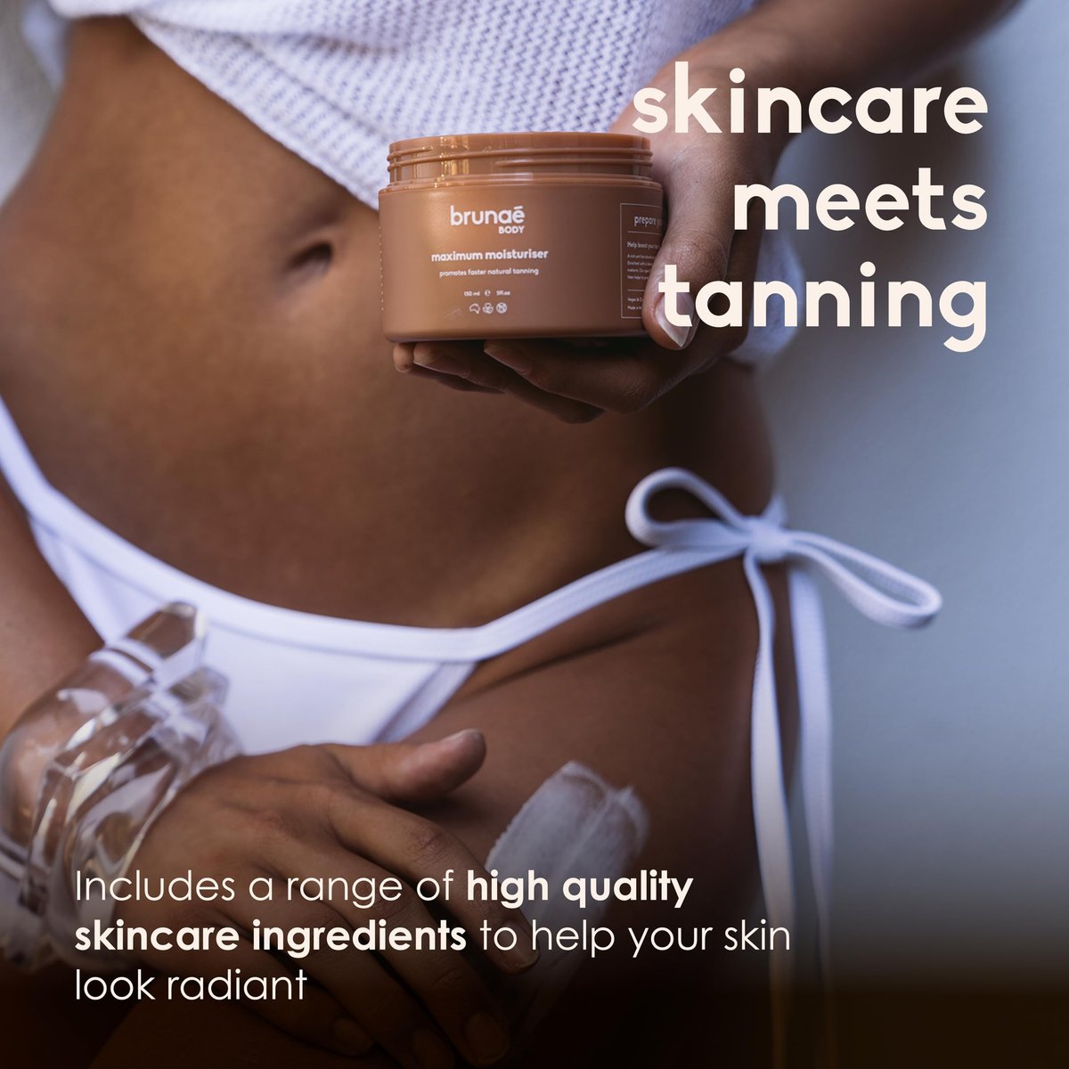 BRUNAE BODY® Maximum Tanning Moisturizer - Pre-Tan Preparation Lotion for Darker & Faster Tan - Hydrating Body Lotion with Jojoba, Avocado & Tamanu Oil - Vegan & Aussie Made Avelisse