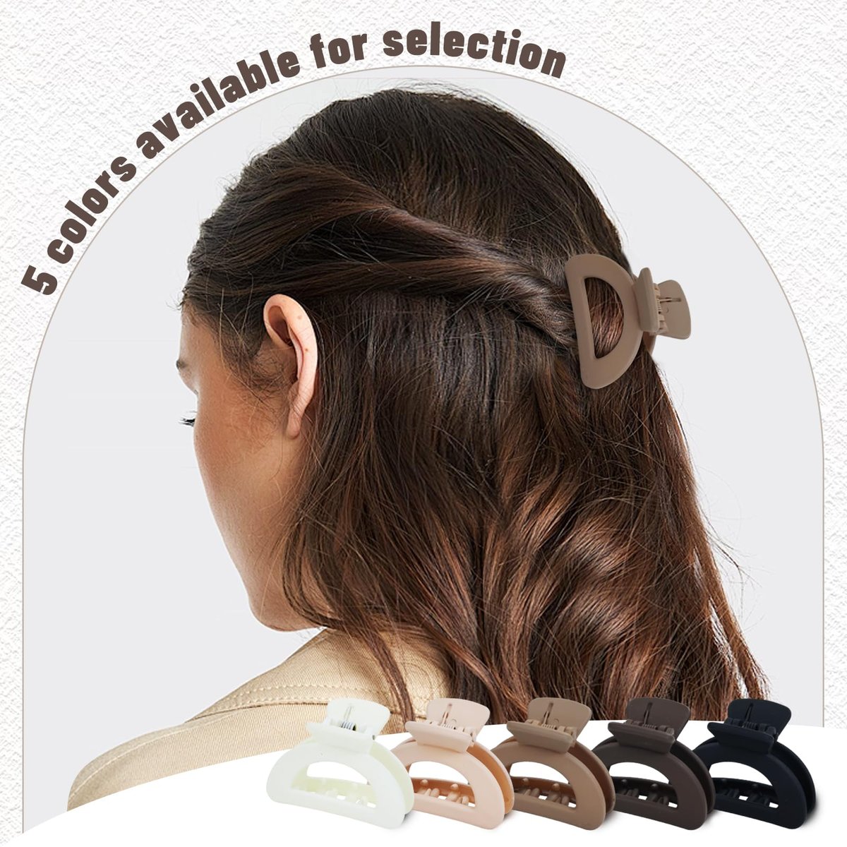 Dizila 15-Piece Neutral Color Matte Plastic Hair Claws – Strong Hold Hair Clips & Barrettes for Women, Girls & Teens - görsel 7