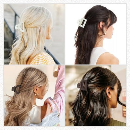 Dizila 15-Piece Neutral Color Matte Plastic Hair Claws – Strong Hold Hair Clips & Barrettes for Women, Girls & Teens