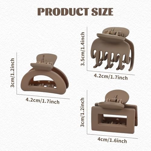 Dizila 15-Piece Neutral Color Matte Plastic Hair Claws – Strong Hold Hair Clips & Barrettes for Women, Girls & Teens - görsel 4