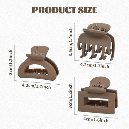 Dizila 15-Piece Neutral Color Matte Plastic Hair Claws – Strong Hold Hair Clips & Barrettes for Women, Girls & Teens