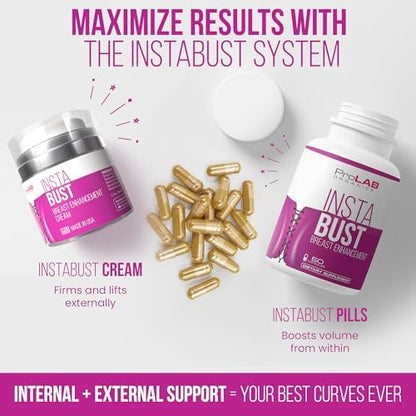 ProLab Organics InstaBust Breast Enhancement Cream – Natural Bust Firming & Lifting Formula for Fuller, Rounder Breasts Avelisse
