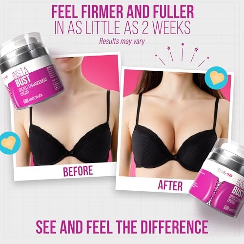 ProLab Organics InstaBust Breast Enhancement Cream – Natural Bust Firming & Lifting Formula for Fuller, Rounder Breasts Avelisse