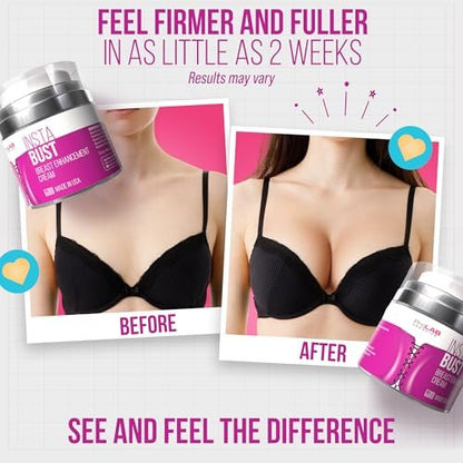 ProLab Organics InstaBust Breast Enhancement Cream – Natural Bust Firming & Lifting Formula for Fuller, Rounder Breasts Avelisse