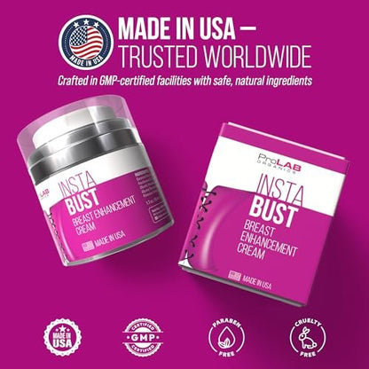 ProLab Organics InstaBust Breast Enhancement Cream – Natural Bust Firming & Lifting Formula for Fuller, Rounder Breasts Avelisse