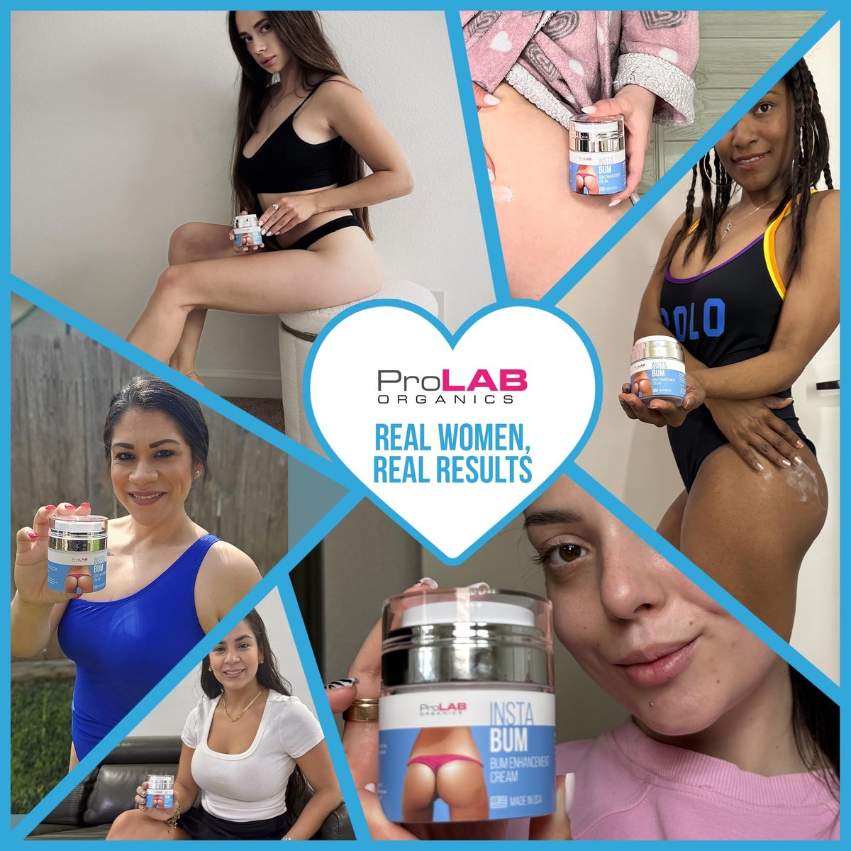 ProLab Organics InstaBum Butt Enhancement Cream – Brazilian Booty Growth Cream for a Bigger, Rounder, Perkier Bum with Voluplus, Maca, Wild Yam, and Gotu Kola – 1.7 Fl Oz Avelisse
