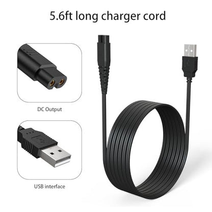 BOEEA USB Charging Cable Cord for oneisall Low Noise Dog Clippers Model RFC-676 - Replacement Charger for Rechargeable Pet Shaver Avelisse