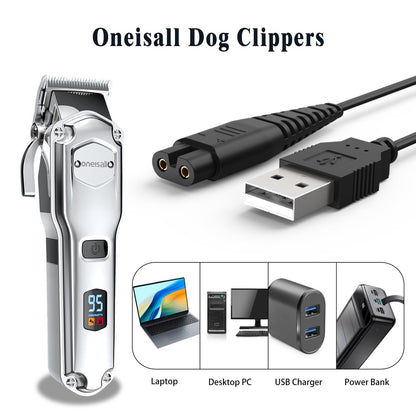 BOEEA USB Charging Cable Cord for oneisall Low Noise Dog Clippers Model RFC-676 - Replacement Charger for Rechargeable Pet Shaver Avelisse