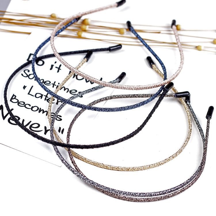 WOVOWOVO 4mm Thin Headbands for Women - 6 Pack Plastic Skinny Headbands, Shiny Sparkly Hair Accessories for Girls Teens - görsel 10