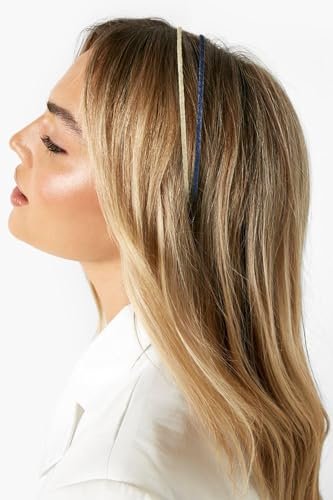 WOVOWOVO 4mm Thin Headbands for Women - 6 Pack Plastic Skinny Headbands, Shiny Sparkly Hair Accessories for Girls Teens - görsel 4