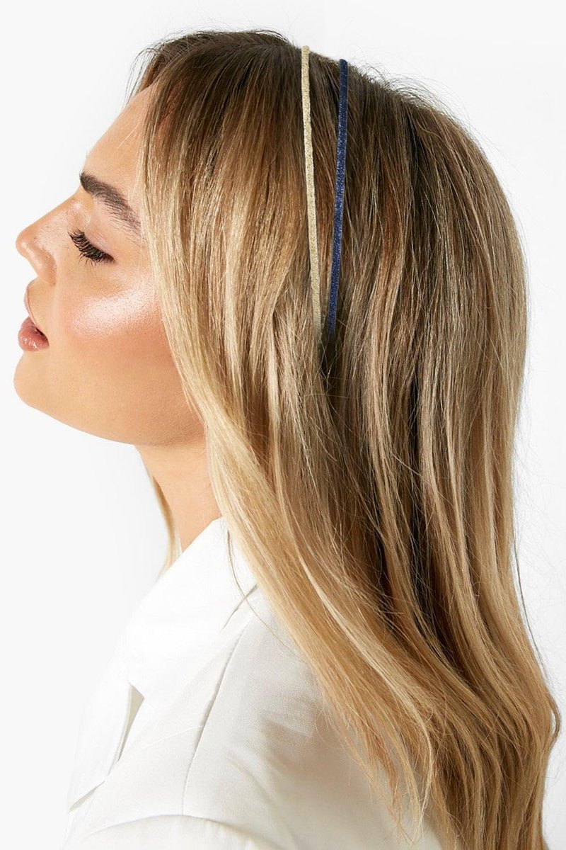 WOVOWOVO 4mm Thin Headbands for Women - 6 Pack Plastic Skinny Headbands, Shiny Sparkly Hair Accessories for Girls Teens - görsel 5