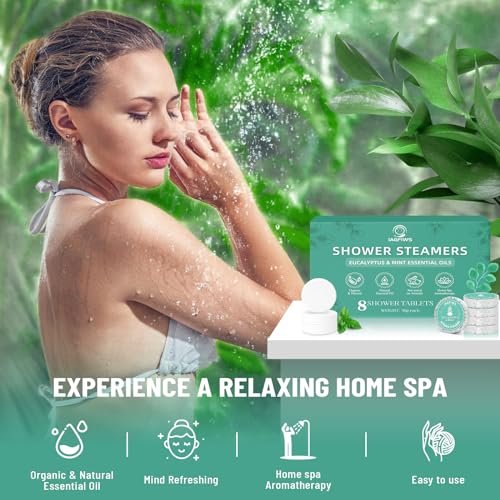 Shower Steamers Aromatherapy Basket Set for Mom – 8-Pack Eucalyptus & Mint Essential Oil Shower Bombs for Relaxation & Self Care - görsel 4