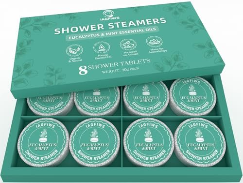 Shower Steamers Aromatherapy Basket Set for Mom – 8-Pack Eucalyptus & Mint Essential Oil Shower Bombs for Relaxation & Self Care - görsel 2