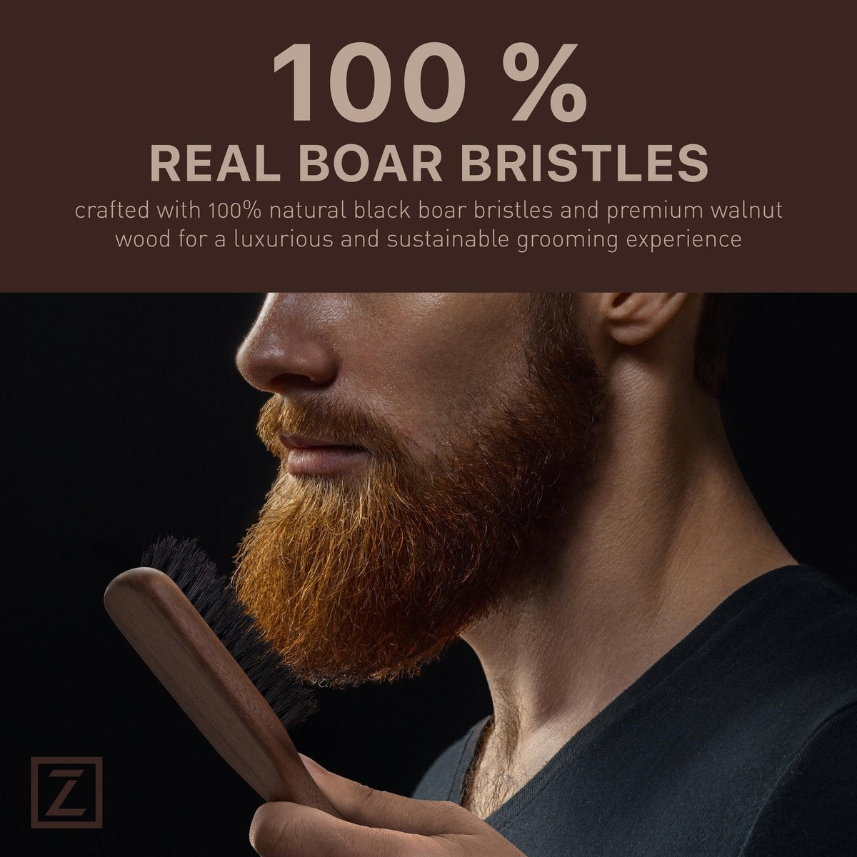 Beard Brush for Men - Stiff Boar Bristles for Beard Growth & Straightening - Exfoliates Skin, Reduces Itch - Premium Walnut Wood Handle - görsel 3