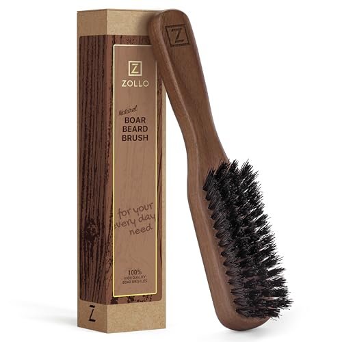 Beard Brush for Men - Stiff Boar Bristles for Beard Growth & Straightening - Exfoliates Skin, Reduces Itch - Premium Walnut Wood Handle - görsel 2