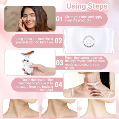 Neck Facial Massager by GroTawel – Lightweight Face & Neck Massager for Skin Care, Multifunctional Vibration Tool for Home Use Avelisse
