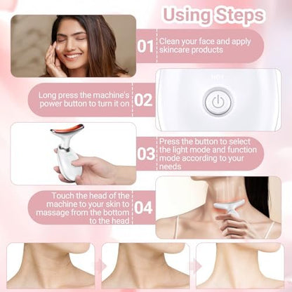 Neck Facial Massager by GroTawel – Lightweight Face & Neck Massager for Skin Care, Multifunctional Vibration Tool for Home Use Avelisse