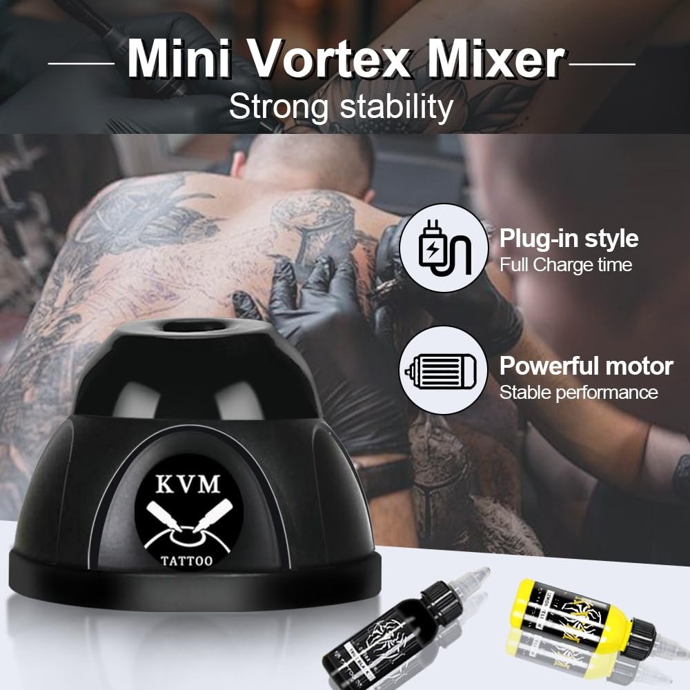 Mini Vortex Mixer for Tattoo Ink, Pigment, Nail Polish, and Adhesives – Powerful Swirl Shake Mixer Avelisse