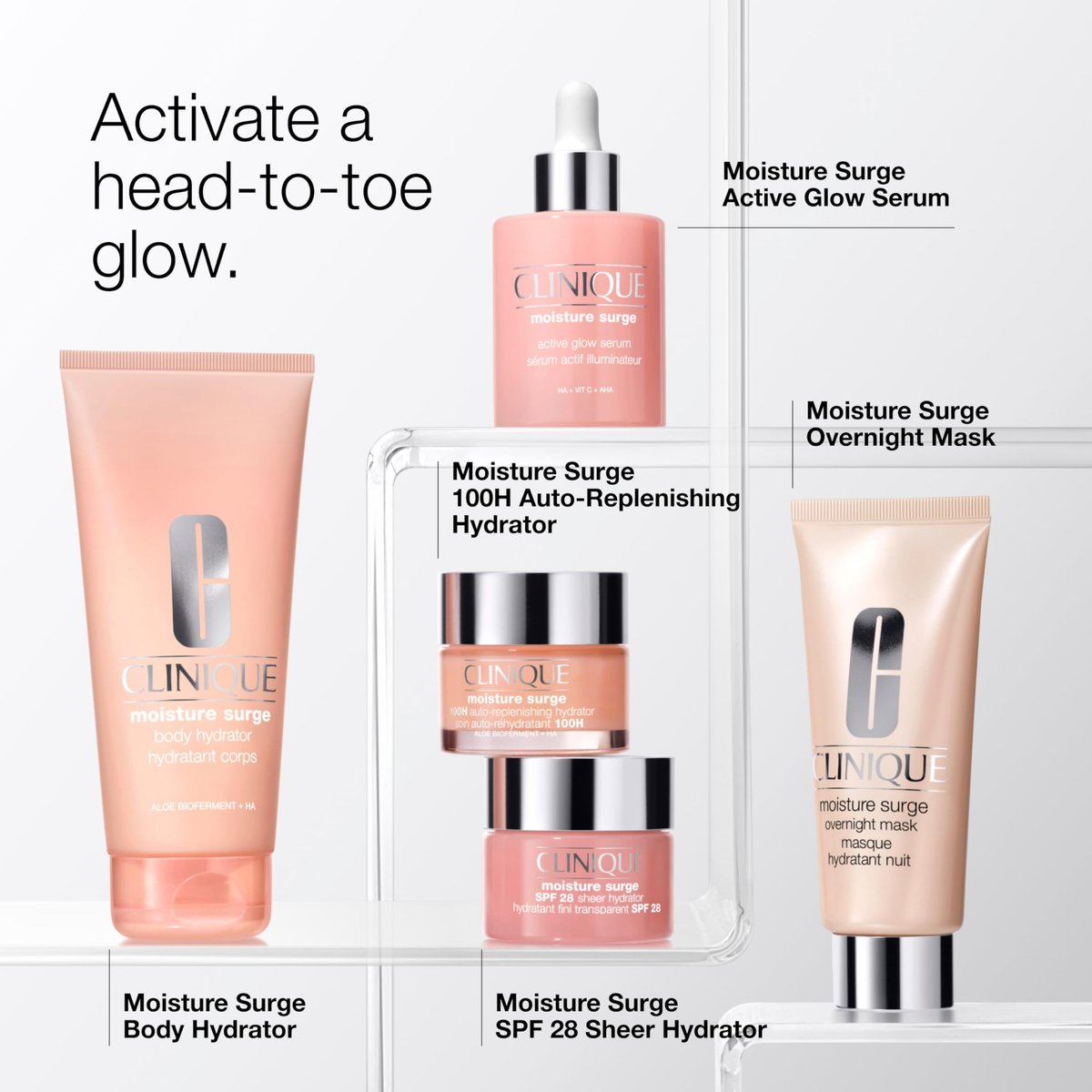 Clinique Moisture Surge Body Hydrator Lotion with Aloe Bioferment, Hyaluronic Acid & Glycerin - 6.7 Fl Oz Avelisse