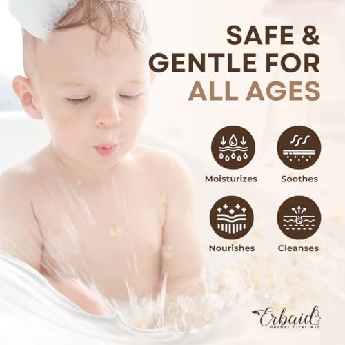 Oatmeal & Honey Goat Milk Soap Bar – Unscented Natural Face & Body Wash for Eczema, Psoriasis, Dry, Itchy, Sensitive Skin – Handcrafted in USA (5 oz, 2-Pack) - görsel 6