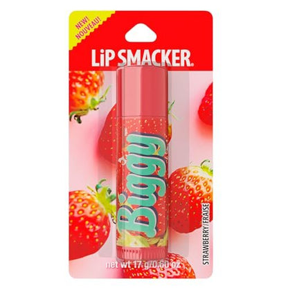 Lip Smacker Biggy Lip Balm - Strawberry: Nostalgic Ultra-Moisturizing Glossy Balm