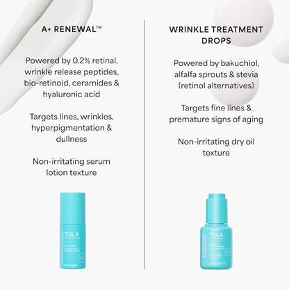 TULA A+ Renewal Advanced Retinal + Peptides Nightly Serum – Boost Radiance & Hydrate, 1.01 Fl Oz Avelisse