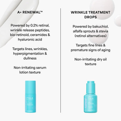 TULA A+ Renewal Advanced Retinal + Peptides Nightly Serum – Boost Radiance & Hydrate, 1.01 Fl Oz Avelisse