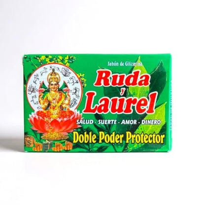 Rue Soap Bar Infused with Bayleaf - Spiritual Bath Soap for Wealth, Good Luck, Love, Money & Happiness