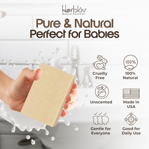 Natural Oatmeal & Honey Goat Milk Soap Bar – Unscented Face & Body Wash for Eczema, Psoriasis, Dry, Itchy, Sensitive Skin – Handcrafted in USA - görsel 8