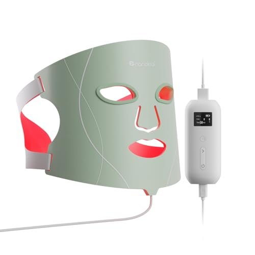 Nanoleaf FDA-Cleared LED Light Therapy Face Mask with 7 Treatment Modes - Professional Red & Blue Light with NIR Facial Device for Anti-Aging - 432 LEDs, Rechargeable Avelisse