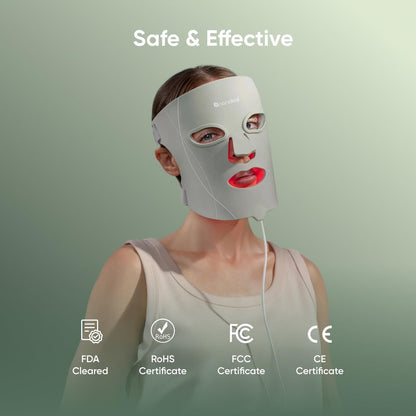 Nanoleaf FDA-Cleared LED Light Therapy Face Mask with 7 Treatment Modes - Professional Red & Blue Light with NIR Facial Device for Anti-Aging - 432 LEDs, Rechargeable Avelisse