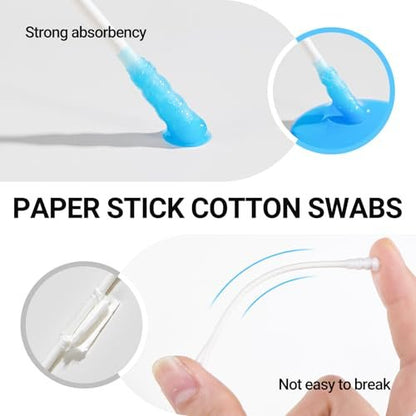 Baby Cotton Swabs 400 Pcs – Safety Cotton Buds for Newborn & Kids, Organic Cotton with Spiral & Scoop Tips Avelisse