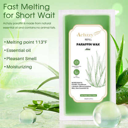 Achzzy Natural Paraffin Wax Refills, 12-Pack Aloe Scented Paraffin Wax Blocks for Hand and Feet Deep Hydration, Moisturizing & Nourishing Avelisse