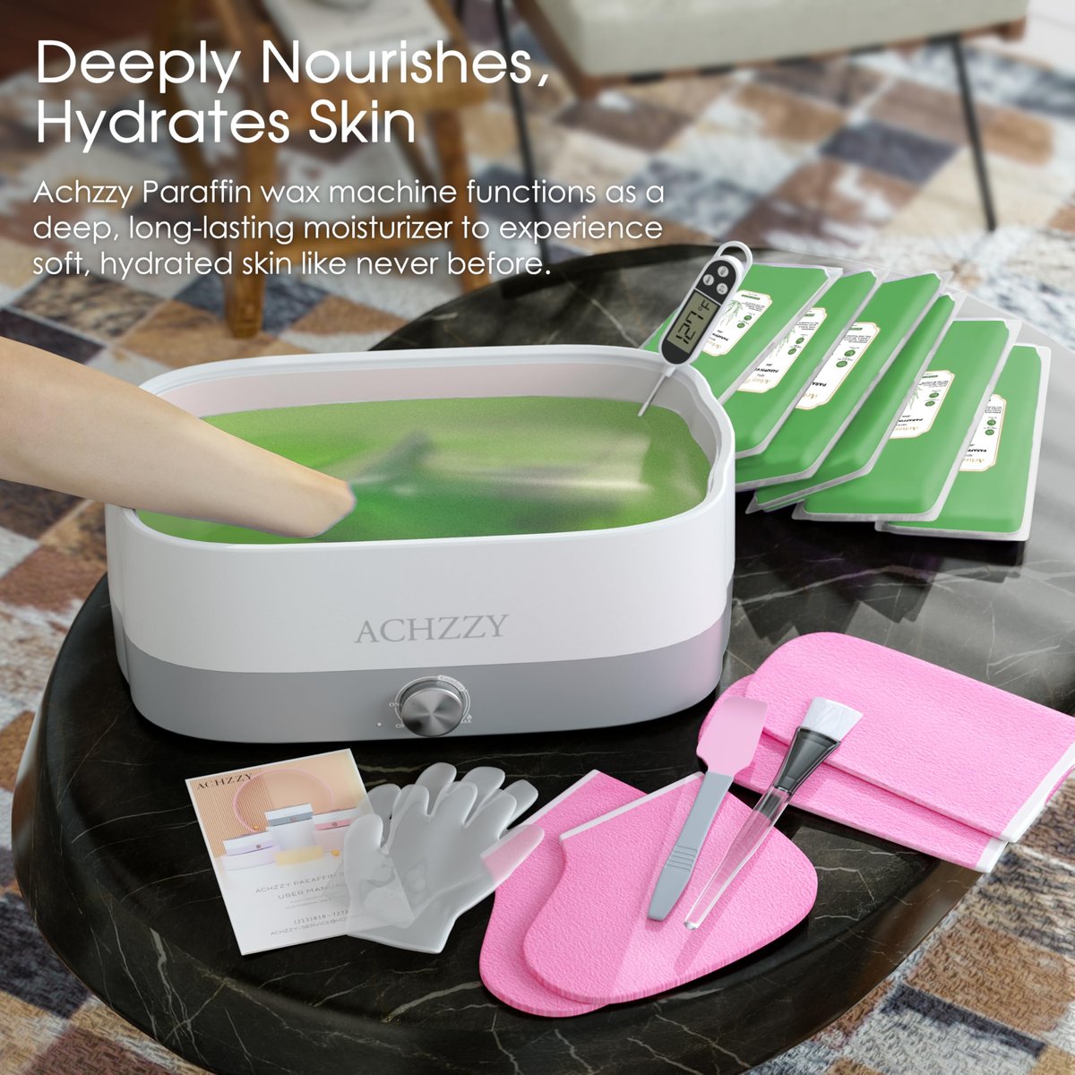 Achzzy Natural Paraffin Wax Refills, 12-Pack Aloe Scented Paraffin Wax Blocks for Hand and Feet Deep Hydration, Moisturizing & Nourishing Avelisse