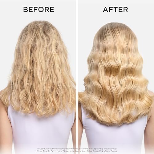 Kerastase Gloss Absolu Glaze Drops Anti-Frizz Hair Oil - Adds Gloss and Shine, Nourishes and Hydrates Hair with Hyaluronic Acid and Glycolic Acid, For All Hair Types Avelisse