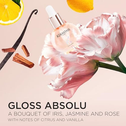 Kerastase Gloss Absolu Glaze Drops Anti-Frizz Hair Oil - Adds Gloss and Shine, Nourishes and Hydrates Hair with Hyaluronic Acid and Glycolic Acid, For All Hair Types Avelisse